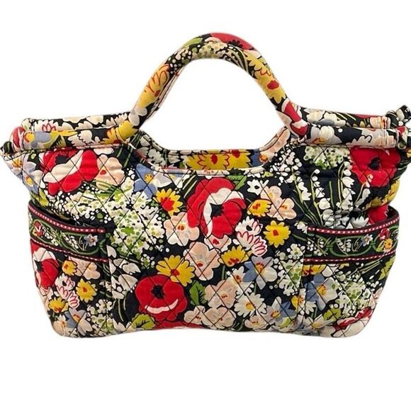 VERA BRADLEY Poppy Fields Retired Design Quilted Floral Handbag Satchel Tote Pur - Picture 1 of 15